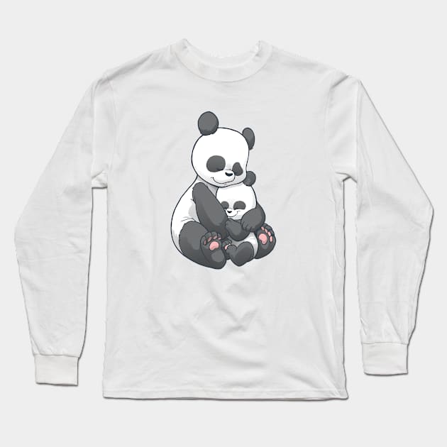 Panda Hug Long Sleeve T-Shirt by Dooomcat